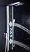 ELLO&ALLO LED Shower Panel Tower System,Rainfall Waterfall Shower Faucet Fixtures Bathroom Rain Massage System with Body Jets Brushed Nickel and Black