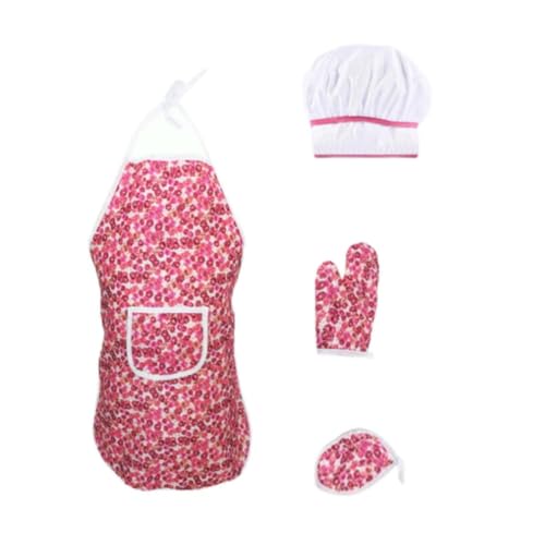 Delantal infantil rosa reutilizable con rodillo de cocina y kit de manualidades para niñas DIY