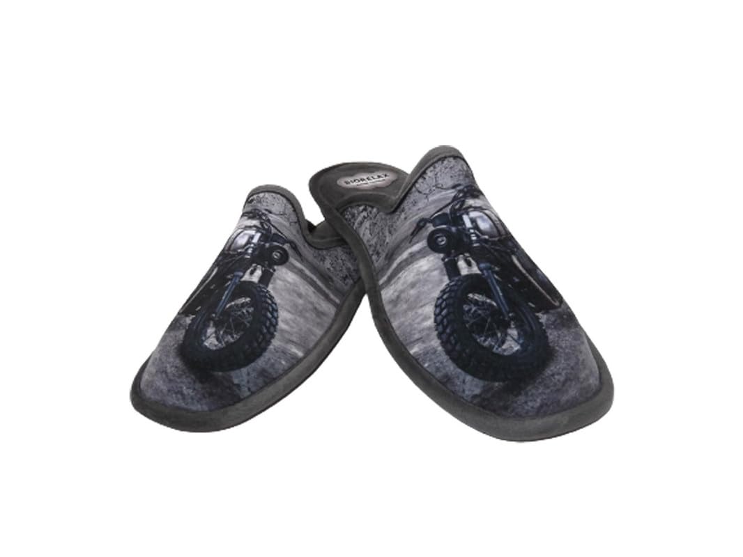 Biorelax Zapatilla de estar por casa Hombre/Dibujo Moto