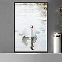 Framed Canvas Wall Art Single Bird Birds Expressive Farmhouse/Country Multicolor Photography Portrait Single - 16x24 inches
