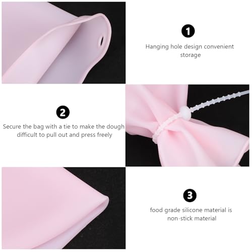 Bolsas de silicona para amasar repostería, pack de 2 piezas resistentes al calor 4