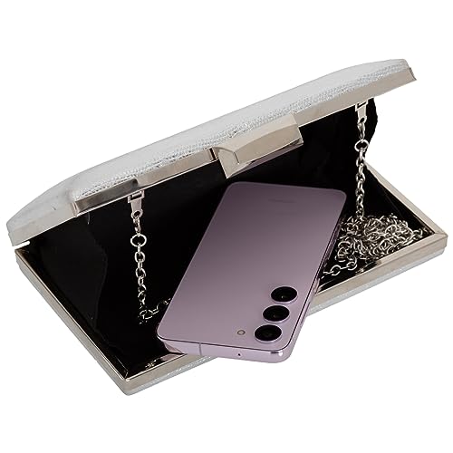 Image of JNB Women's Metallic Material Hard Case Evening Party Clutch