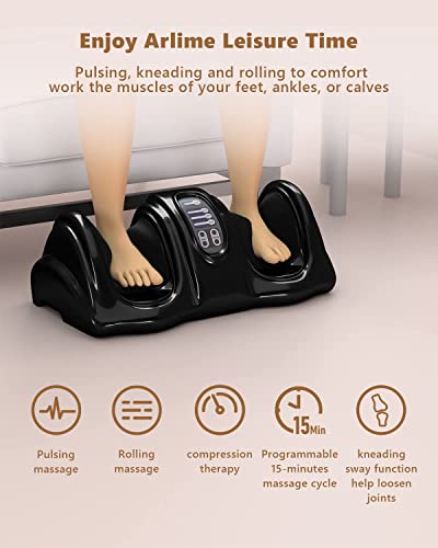 Arlime Foot Massager, Shiatsu Foot Massage Machine For Plantar Fasciitis, Foot And Calf Massager Stimulates Blood Circulation, Deep Kneading And Rolling Foot Nerve Pain W/Remote #TOP3