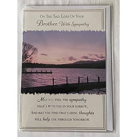 On The Sad Loss of Your Brother With Sympathy Card Condolence Water Scene/Silver Words Foil Detail(PH42362) Cover