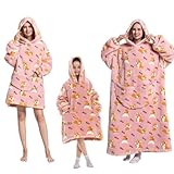 PaWuKi Wearable Blanket Hoodie, Oversized Sherpa Hooded Blanket Sweatshirt with Pocket, Super Warm and Cozy Hoodie Blanket Corgi Extra Long