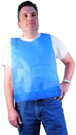 Disposable Adult Clothing Protector Bibs 300 Count Blue Fluid-Resistant NonWoven Pullover Single-Use Patient Bibs for Medical, Dental & Long-Term Care Made in USA DG Disposable Gowns