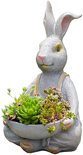 Statue de lapin de jardin en résine H36cm pour décoration extérieure