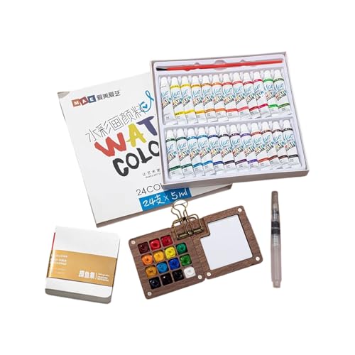 12 / 24Color Watercolor Paint Set, Tobios Kit With Colours, Tobios Set, 2026 New Travel Portable Wooden Paint Palette For Painters, Artists, Students