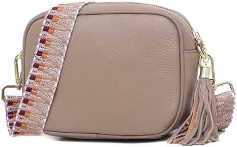 LeahWard Women's Leather Cross Body Camera Bags Tassel Charm Party Wedding Holiday Handbags