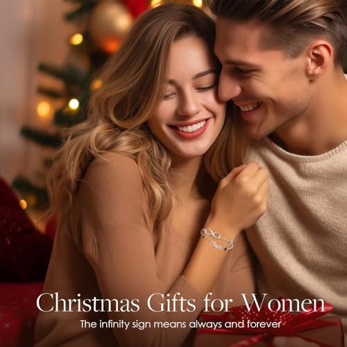 Personalized Bracelet Infinity Heart Birthstone Name Bracelet 925 Sterling Silver Adjustable Mother's Day Gift Anniversary Birthday Jewelry for Grandma Girlfriend Custom Jewelry With Name4