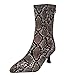 Heels Toe Fashion Short Scarpe da donna in pelle alta sottile, rotonde, traspiranti, con lacci, da donna e da donna, giallo., 40 EU