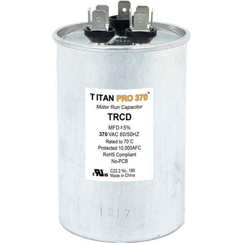 TRCD455 - OEM Upgraded Replacement for Titan Pro Motor Run Capacitor 45+5 MFD uF 370 Volt Round