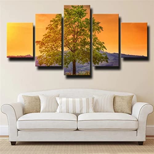 Tableau Decoration Coucher de Soleil et Vagues Ocean 5 Pièces - 2