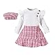 Miipat Baby Mädchen Kleidung Kleinkind Mädchen 3pcs Outfits Set Lange Ärmel Tops mit Mini Röcken Sets Herbst Winter Babybekleidung Mädchen Bekleidungssets mit Hut 100 2-3 Jahre