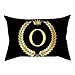 Price comparison product image iHENGH 2019 Poly Cotton Soft Pillow Cover Black and Gold Letter Pillowcase Sofa Cushion Cover Home Decor(O)