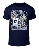 DTGVirgil Navy Dallas Brandon Aubrey Bootleg Style Throwback Style T-Shirt Men's Adult XL