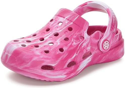 KVbabby Boys Girls Garden Clogs Slip on Sandals Water Shoes Children Shower Beach Pool Slippers(Rose Red,3.5-4.5 Big Kid)