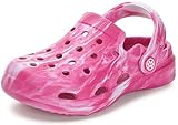 KVbabby Boys Girls Garden Clogs Slip on Sandals Water Shoes Children Shower Beach Pool Sandals(Rose Red,13-13.5 Little Kid)