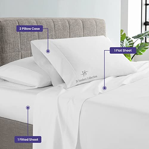 Casa Linen CASHEET SET-SOLI-136 Wyoming King 4Pc Bed Sheet Set 1000 Thread Count Luxury Softest Bedding Sheet Set Upto 18 Inch Deep Pocket 100% Egyptian Cotton White Solid thumb #2