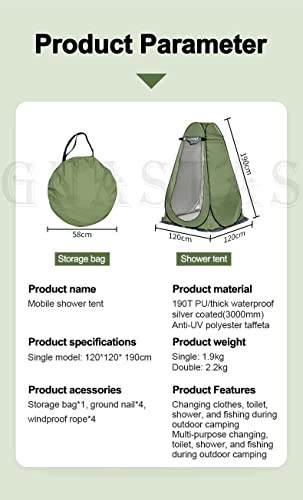 Image of Portable Tent for Camping | 5-10 Minutes Easy Setup for Picnic, Hiking, Trekking | Waterproof and Windproof Travelling | Superior Air Ventilation, Multicolor (Toilet Tent)