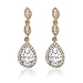 A+O Elegant Teardrop Cubic Zirconia Crystal Earrings in Silver, Gold, Rose Gold (Gold)
