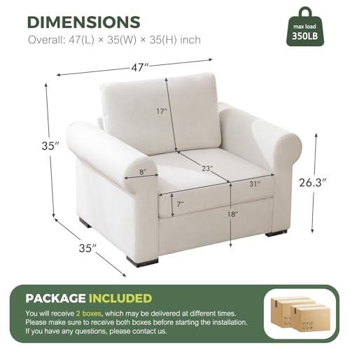 Sillón grande plegable lino color marfil miniatura 2