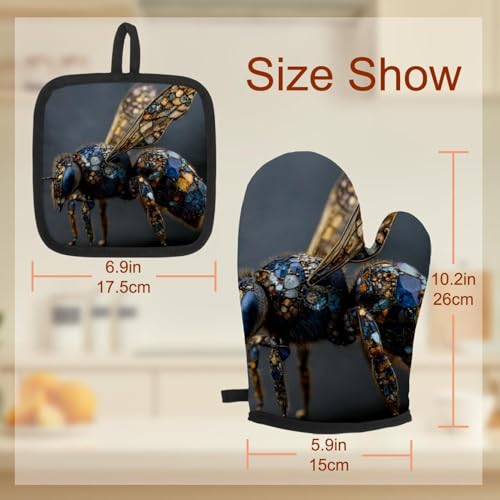 Gants de cuisine protégeant de la chaleur des fours avec maniques de cuisson Bee