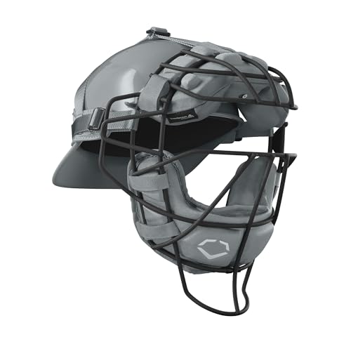 Catcher wearing EvoShield Titanium Facemask in action