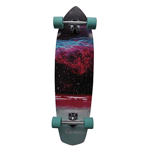 Quest Cosmic Cruiser For Beginners & Pro | Longboard Skateboard For Boys, Girls, And Adults | 36 Inch Deck, Pro-Quality Russian Maple, 6 Inch Aluminum Truck | Assembled Complete Longboard Skateboard #TOP1