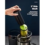 Qcen Juicer Machine, 500W Centrifugal Juicer Extractor with Wide Mouth 3” Feed Chute for Fruit Vegetable, Easy to Clean, Stainless Steel, BPA-free (Black) - Image 2