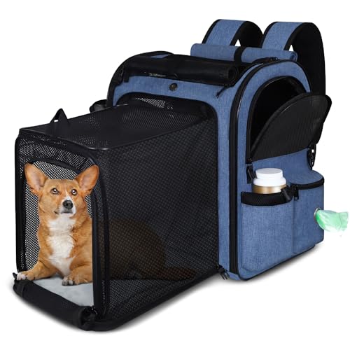 Petskd Expandable Pet Carrier Backpack for Small Medium Dog and Cat
