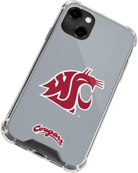 Skinit Clear Phone Case Compatible with iPhone 14 - Officially Licensed Washington State University WSU Cougars Design