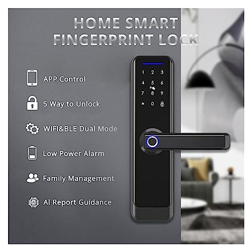 Serrure de porte intelligente WiFi avec code et carte IC - 5
