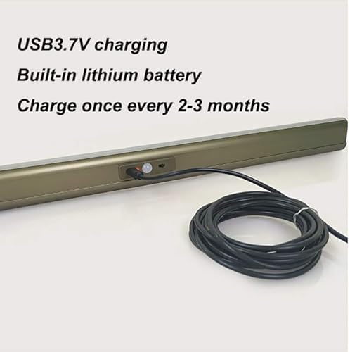 Heavy Du Adjustable Closet Rod with LED Lighting, 50-130cm, Metal Wardrobe Rail, 75kg Capaci, Recharable Lithium Battery, Ideal for Coats, Garments & nized STO