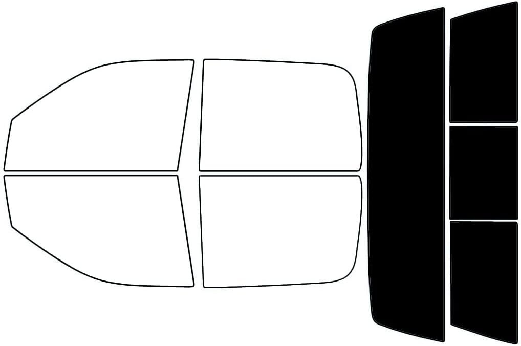 Rvinyl Window Tint Kit Compatible with Ram 1500 2014-2018 4 Door Quad Cab - Black 5% - Single Ply No Bubble Film - Do it Yourself Vehicle Rear Windshield Tint