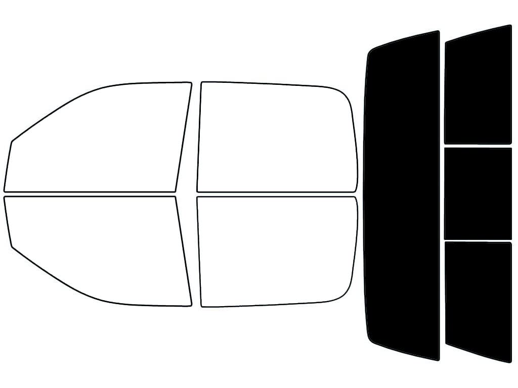 Rvinyl Window Tint Kit Compatible with Ram 1500 2014-2018 4 Door Quad Cab - Black 5% - Single Ply No Bubble Film - Do it Yourself Vehicle Rear Windshield Visor Strip