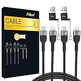 Ailun USB C to Lightning Cable 2Pack [6ft MFi Certified] Cord for iPhone 14/14 Pro/13/13 Pro/12/12 Pro/11/11 Pro/X/XS/XR/and USB C Female to USB A Male Adapter with Keychain 2Pack