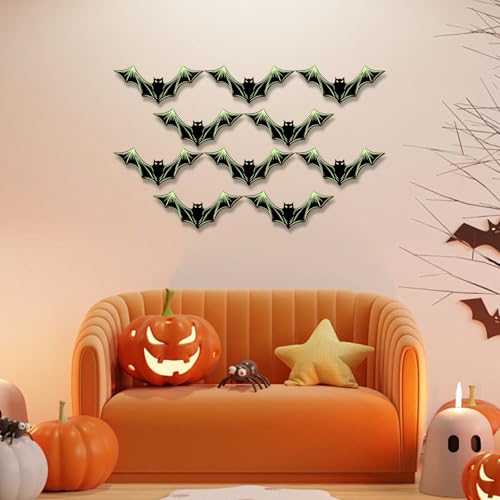コウモリ壁飾り ハロウィン用 | 光るコウモリ フェスティバル装飾 - ゴシック調壁面装飾 玄関 部屋 パーティー用 室内用 ハロウィン 装飾品