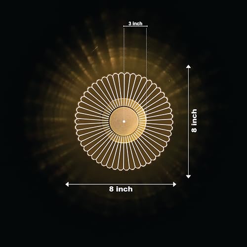 Image of Spiral Pattern 3-in-1 LED Wall Light Decorative Lamp with Golden Center Artistic Accent Lighting for Living Room Bedroom Hallway & Home Decor (Aurora Glow Modern Wall Light, Pack of 2)