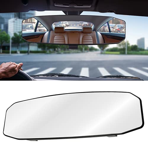 Wontolf 12'' Rear view Mirror Wide Angle Car Rearview Mirror Panoramic Interior Clip On Universal Convex Curve Rear View Mirror No Blind Spot for Car SUV Truck 12''(300mm)