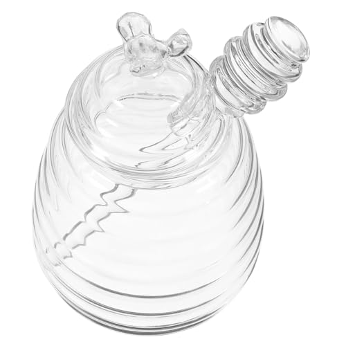 OUNONA 1Set Stick and Glass Set Transparent Honey Holder with Lid Easy to Use Honeycomb Wand for Home Kitchen Storage for Tea and Honey Sweetening