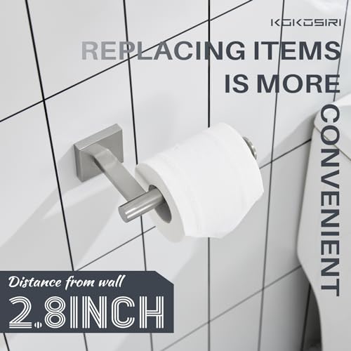 Image of KOKOSIRI Toilet Paper Holder Tissue Paper Dispenser for Bathroom Toilet Roll Holder Wall Mounted, Brushed Nickel Stainless Steel B2008BR