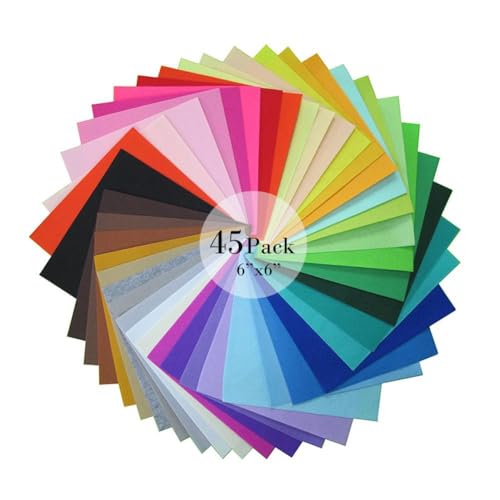 Image of 45Pcs Vibrant Felt Sheets for Sewing School Projects Party Craft Decoration