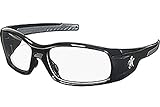 MCR Safety SR110 Swagger Brash Look Polycarbonate Dual Lens Glasses with Polished Black Frame and Clear Lens