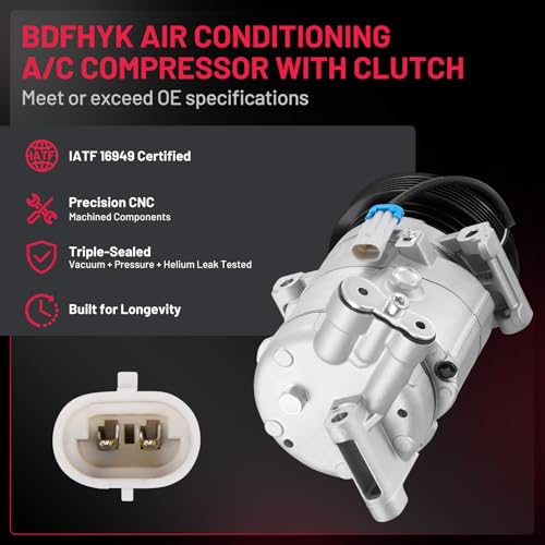BDFHYK 68695 Air Conditioning A/C Compressor with Clutch Compatible with Chevrolet Sonic L4 1.8L 2012