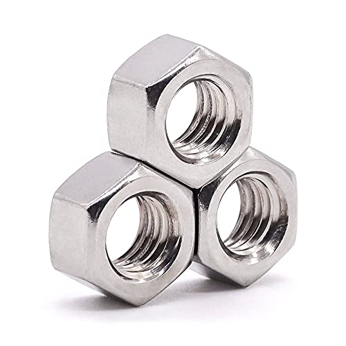 Glvaner M10-1.25mm (20 pcs) Stainless Steel Hex Nuts Fine Thread UNF, 304 Stainless Steel Hexagon Nuts, Full Thread Coverage