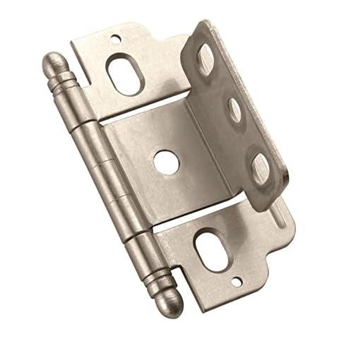 Amerock PK3180TBG10 Non Self Closing Hinge Cabinet, Satin Nickel, 3/4" Door Thickness Cover