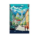 Innsbruck Österreich, Vintage-Reise-Poster, Bild, Druck, 