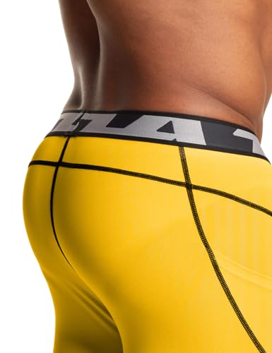 TSLA Men's Athletic Compression Shorts, Active Cool Dry Sports Performance Running Tights with Pocket4