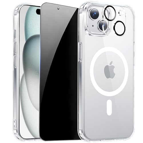 Image of for iPhone 15 Case Clear with Privacy Screen Protector